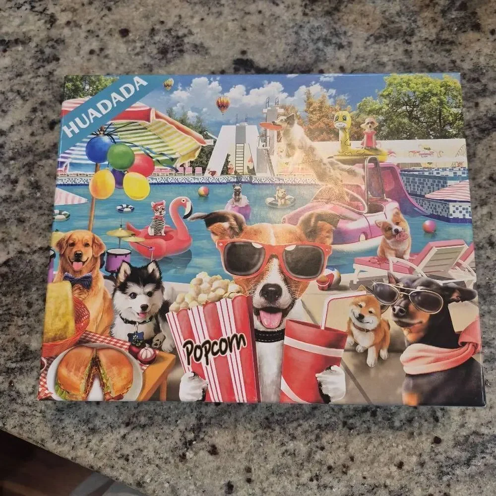 Huadada Dog Water Park 1000 pc Jigsaw Puzzle